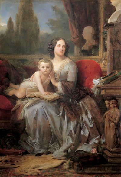 Maria Brignole-Sale, Herzogin von Galliera, mit ihrem Sohn Filippo von Léon Cogniet